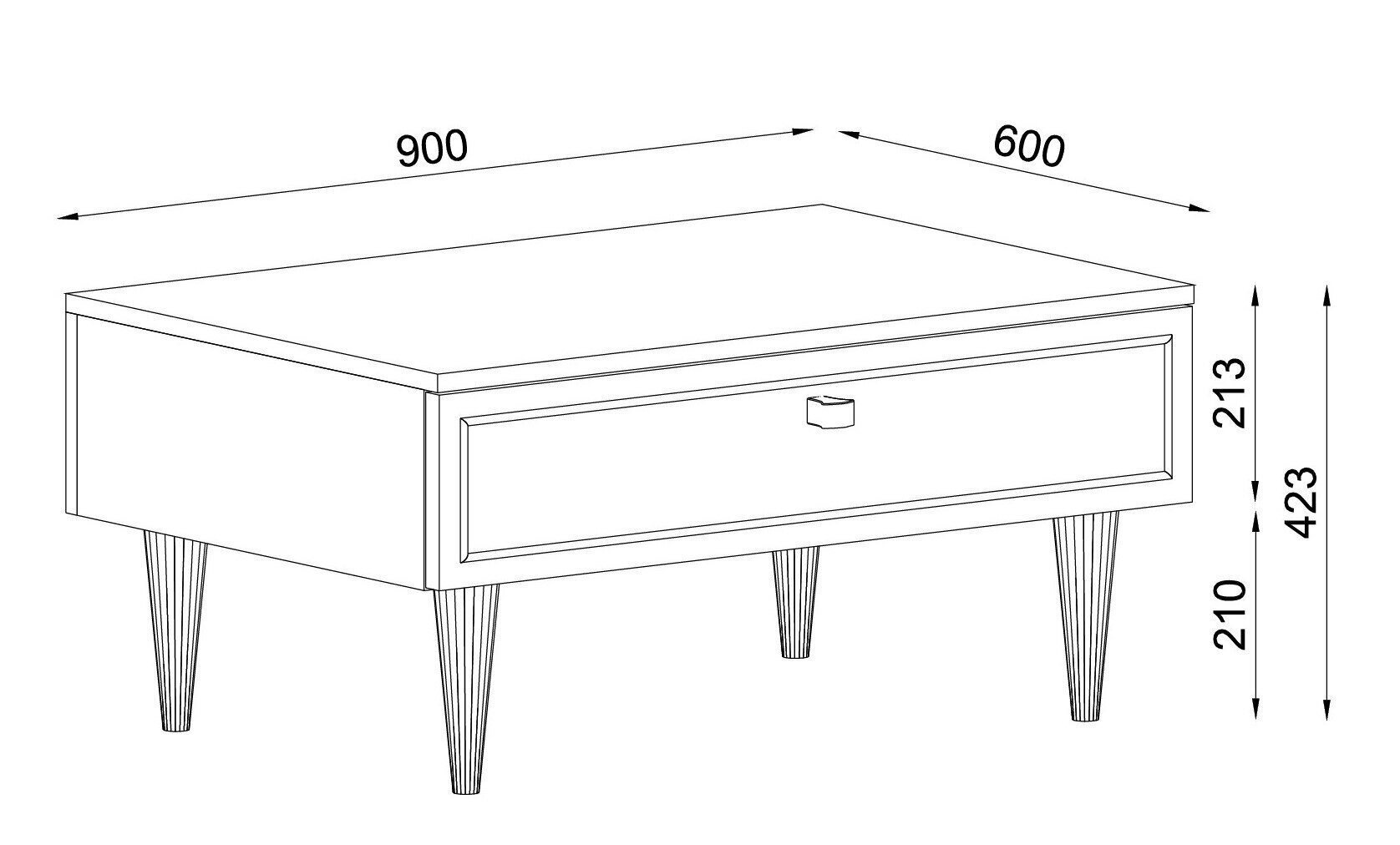 Kafijas galdiņš Kalune Design Ravenna, balts/melns cena un informācija | Žurnālgaldiņi | 220.lv