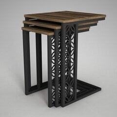 3-u kafijas galdiņu komplekts Kalune Design Klark, brūns/melns cena un informācija | Žurnālgaldiņi | 220.lv