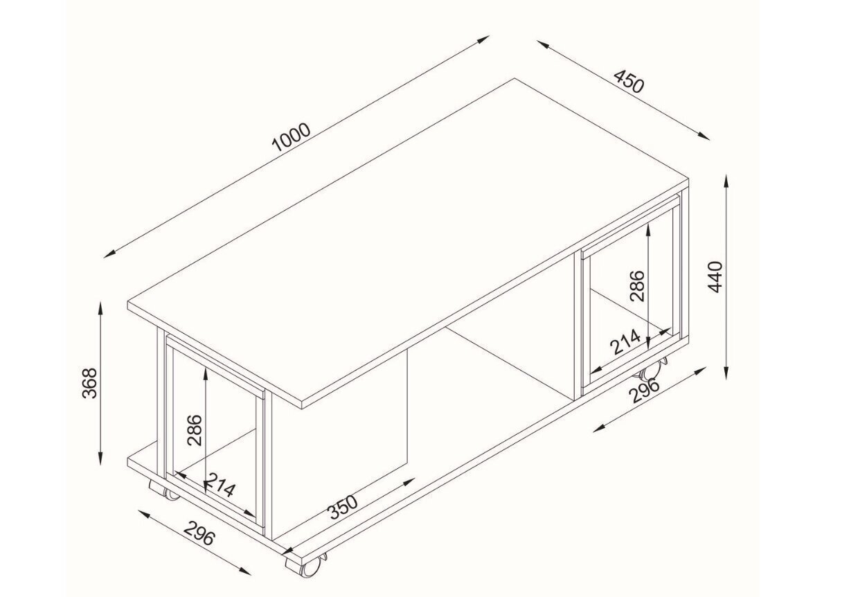 Kafijas galdiņš Kalune Design Sadem, brūns/balts cena un informācija | Žurnālgaldiņi | 220.lv