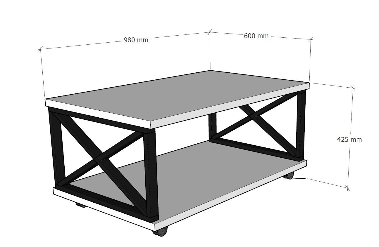 Kafijas galdiņš Kalune Design Yuso, tumši brūns/melns cena un informācija | Žurnālgaldiņi | 220.lv