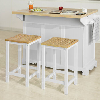 Комплект из двух стульев SoBuy FST29 - WN×2, коричневый/белый цена и информация | Стулья для кухни и столовой | 220.lv