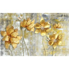 Foto tapetes - Mākslinieciski zelta ziedi цена и информация | Фотообои | 220.lv