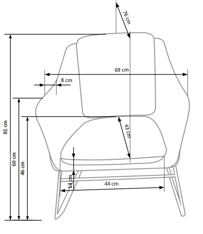 Krēsls Halmar Soft 3, zils cena un informācija | Atpūtas krēsli | 220.lv