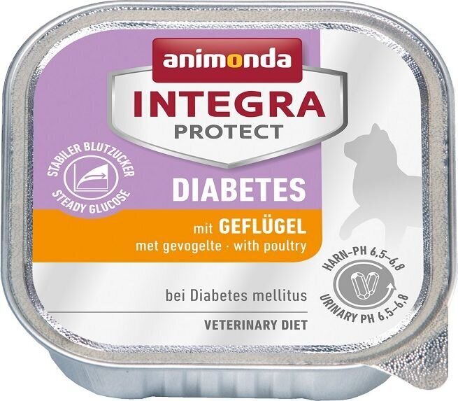 Animonda Integra Protect Diabetes konservi ar mājputniem, 100g cena un informācija | Konservi kaķiem | 220.lv