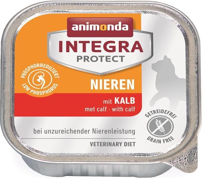 Animonda Integra Protect Nieru konservi ar teļa gaļu, 100g cena un informācija | Konservi kaķiem | 220.lv