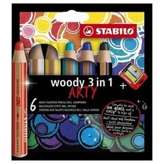 Цветные карандаши Stabilo Woody 3 in 1 ARTY (Пересмотрено B) цена и информация | Принадлежности для рисования, лепки | 220.lv