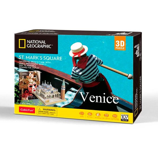 3D puzle CubicFun National Geographic Venice ST Mark's Square, 107 d. цена и информация | Puzles, 3D puzles | 220.lv