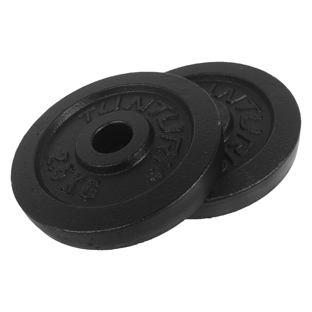 Disku svari Tunturi Plates Black, 30 mm cena un informācija | Svari, hanteles, stieņi | 220.lv