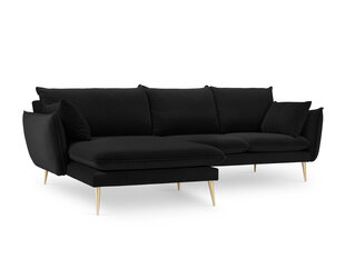 Mīkstais stūra dīvāns Milo Casa Elio, melns cena un informācija | Stūra dīvāni | 220.lv