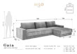 Stūra dīvāns Milo Casa Gaia, melns cena un informācija | Stūra dīvāni | 220.lv