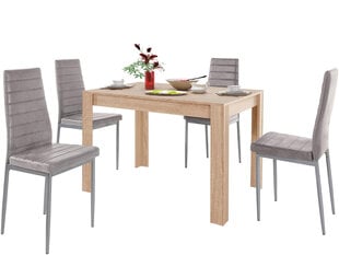 Комплект мебели для столовой Notio Living Lori 120/Kota, цвета дуба/светло-серый цена и информация | Комплекты мебели для столовой | 220.lv