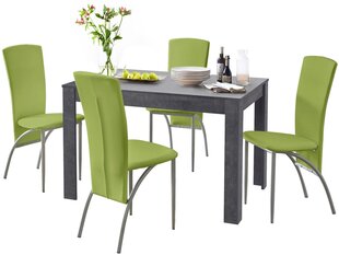 Комплект мебели для столовой Notio Living Lori 120/Nevada, серый/зеленый цена и информация | Комплекты мебели для столовой | 220.lv