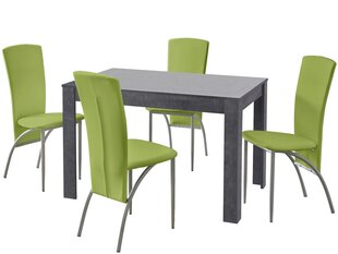 Комплект мебели для столовой Notio Living Lori 120/Nevada, серый/зеленый цена и информация | Комплекты мебели для столовой | 220.lv