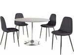 Комплект мебели для столовой Notio Living Terri/Lamar, серый/черный