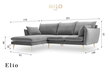 Mīkstais stūra dīvāns Milo Casa Elio, tumši pelēks цена и информация | Stūra dīvāni | 220.lv