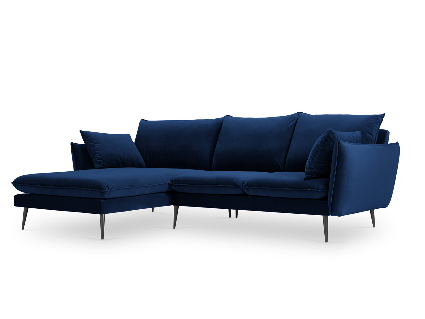 Mīkstais stūra dīvāns Milo Casa Elio, zils/melns cena un informācija | Stūra dīvāni | 220.lv
