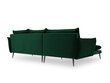 Mīkstais stūra dīvāns Milo Casa Elio, tumši zaļš/melns cena un informācija | Stūra dīvāni | 220.lv
