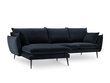 Mīkstais stūra dīvāns Milo Casa Elio, tumši zils/melns цена и информация | Stūra dīvāni | 220.lv