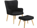 Krēsls ar kāju balstu Notio Living Chanel, melns