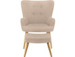 Krēsls ar kāju balstu Notio Living Chanel, krēmkrāsas cena un informācija | Atpūtas krēsli | 220.lv