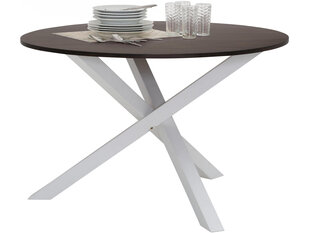 Обеденный стол Notio Living Bria 120, коричневый/белый цена и информация | Кухонные и обеденные столы | 220.lv