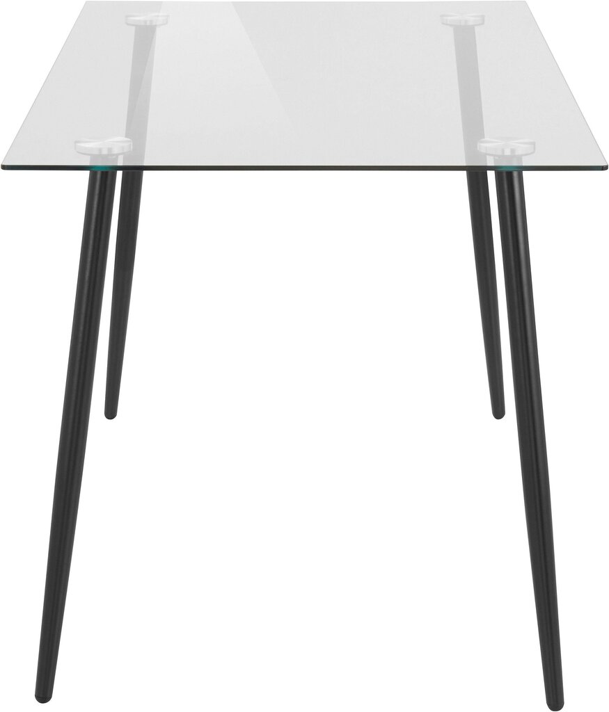 Pusdienu galds Notio Living Darius 140, caurspīdīgs/melns cena un informācija | Virtuves galdi, ēdamgaldi | 220.lv