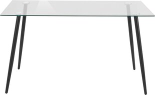 Обеденный стол Notio Living Darius 140, прозрачный/черный цена и информация | Кухонные и обеденные столы | 220.lv