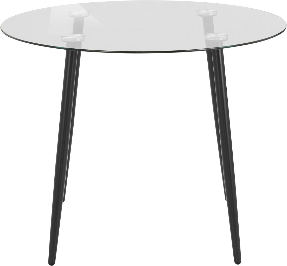 Pusdienu galds Notio Living Darius 100, caurspīdīgs/melns cena un informācija | Virtuves galdi, ēdamgaldi | 220.lv