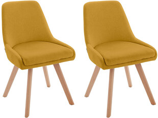 2-u krēslu komplekts Notio Living Rafi, dzeltens cena un informācija | Virtuves un ēdamistabas krēsli | 220.lv