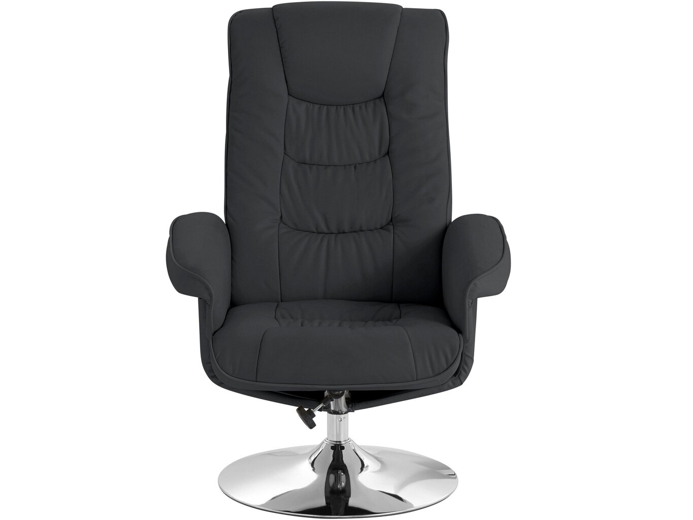 Dabīgas ādas krēsls ar kāju balstu Notio Living Simson, melns cena | 220.lv