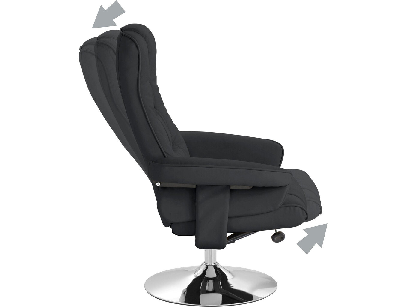 Krēsls ar kāju balstu Notio Living Simson, melns cena un informācija | Atpūtas krēsli | 220.lv