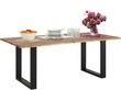 Pusdienu galds Notio Living Mora 200, ozola krāsas/melns цена и информация | Virtuves galdi, ēdamgaldi | 220.lv