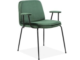 Комплект из 2-х стульев с подлокотниками Notio Living Heino, зеленый/черный цена и информация | Стулья для кухни и столовой | 220.lv