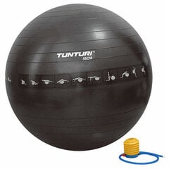 Гимнастический мяч с насосом Tunturi Anti Burst, чёрный цена и информация | Tunturi Спорт, досуг, туризм | 220.lv
