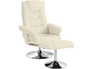 Krēsls ar kāju balstu Notio Living Simson, krēmkrāsas cena un informācija | Atpūtas krēsli | 220.lv