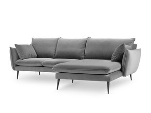 Mīkstais stūra dīvāns Milo Casa Elio, gaiši pelēks/melns cena un informācija | Stūra dīvāni | 220.lv