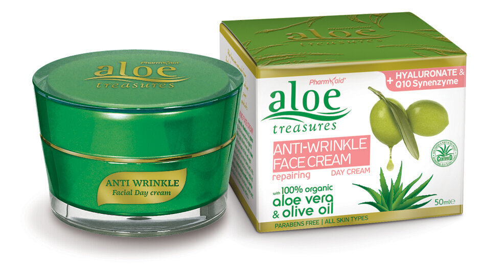 Aloe Treasures Anti Wrinkle Facial Cream pretgrumbu sejas krēms, 50 ml цена и информация | Sejas krēmi | 220.lv