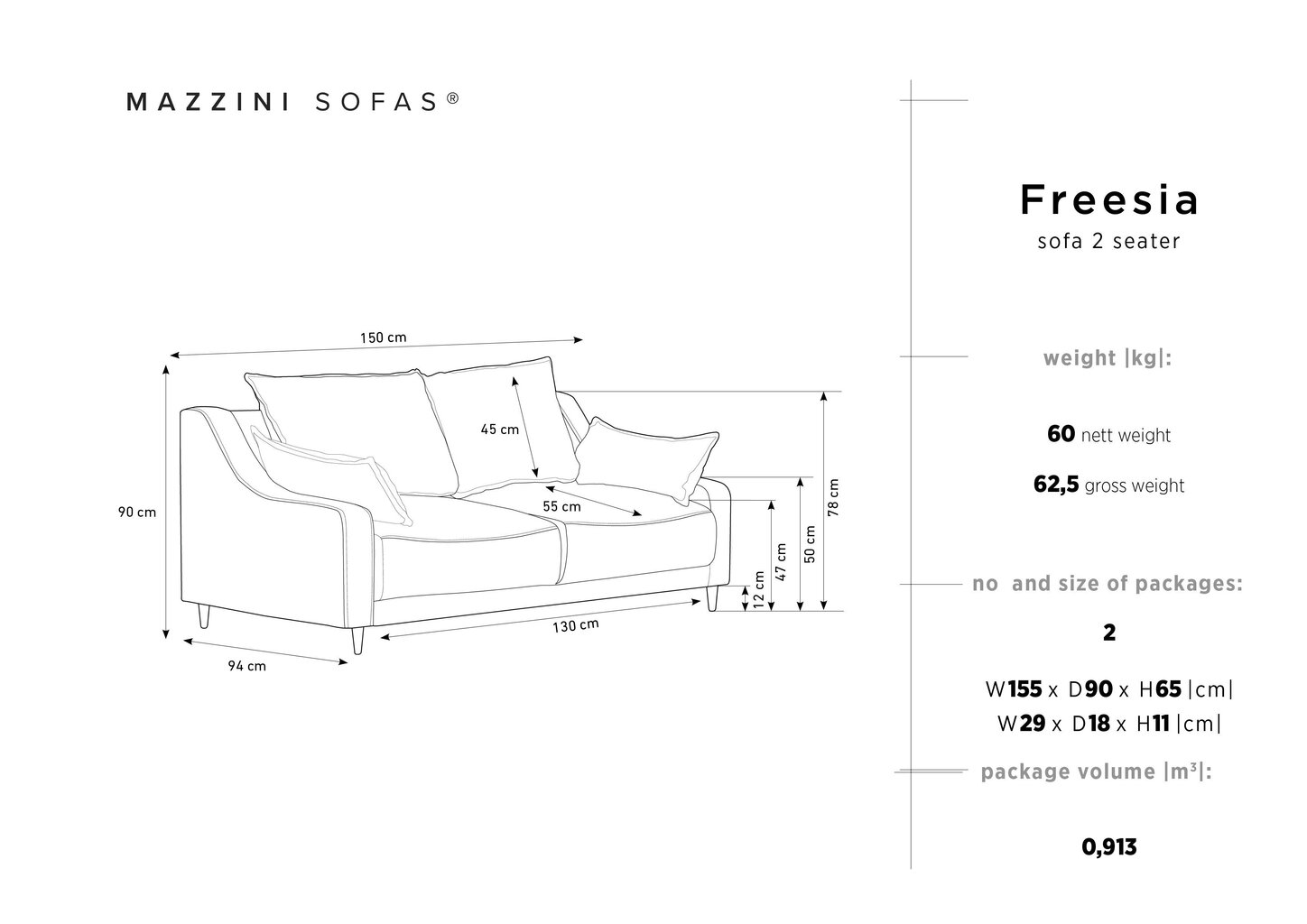 Divvietīgs samta dīvāns Mazzini Sofas Freesia, melns cena un informācija | Dīvāni | 220.lv