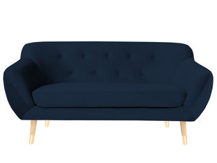Divvietīgs samta dīvāns Mazzini Sofas Amelie, tumši zils/brūns cena un informācija | Dīvāni | 220.lv