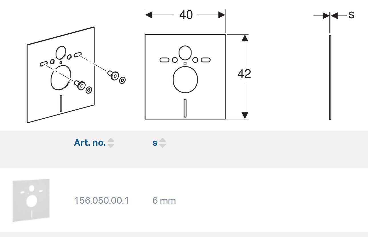 Skaņu izolējoša blīve pie sienas piestiprināmam WC un bidē Geberit 156.050.00.1 cena un informācija | Piederumi tualetes podiem un bidē | 220.lv