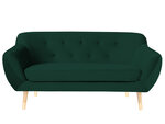 Двухместный бархатный диван Mazzini Sofas Amelie, зеленый/коричневый
