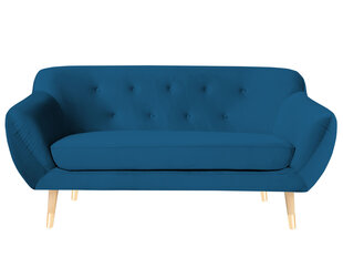 Двухместный бархатный диван Mazzini Sofas Amelie, синий/коричневый цена и информация | Диваны | 220.lv