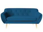 Двухместный бархатный диван Mazzini Sofas Amelie, синий/коричневый