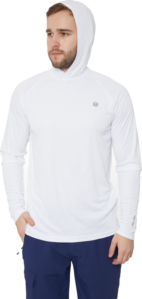 Sporta krekls ar garām piedurknēm Mark Hoodie FHM, balts cena un informācija | Sporta apģērbs vīriešiem | 220.lv