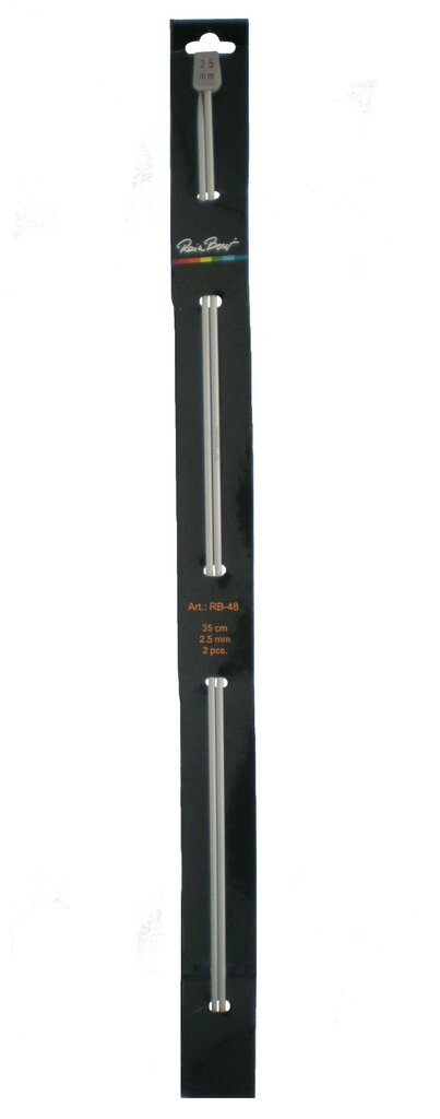 Metāla adāmadatas lRainBow® RB-48 35 cm 2,5 mm 2 gab. cena un informācija | Adīšana | 220.lv