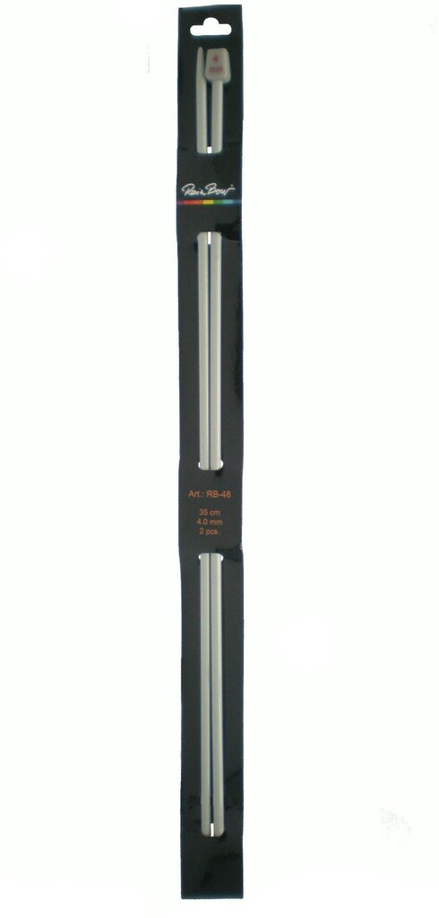 Metāla adāmadatas RainBow® RB-48 35 cm 4,0 mm 2 gab. cena un informācija | Adīšana | 220.lv