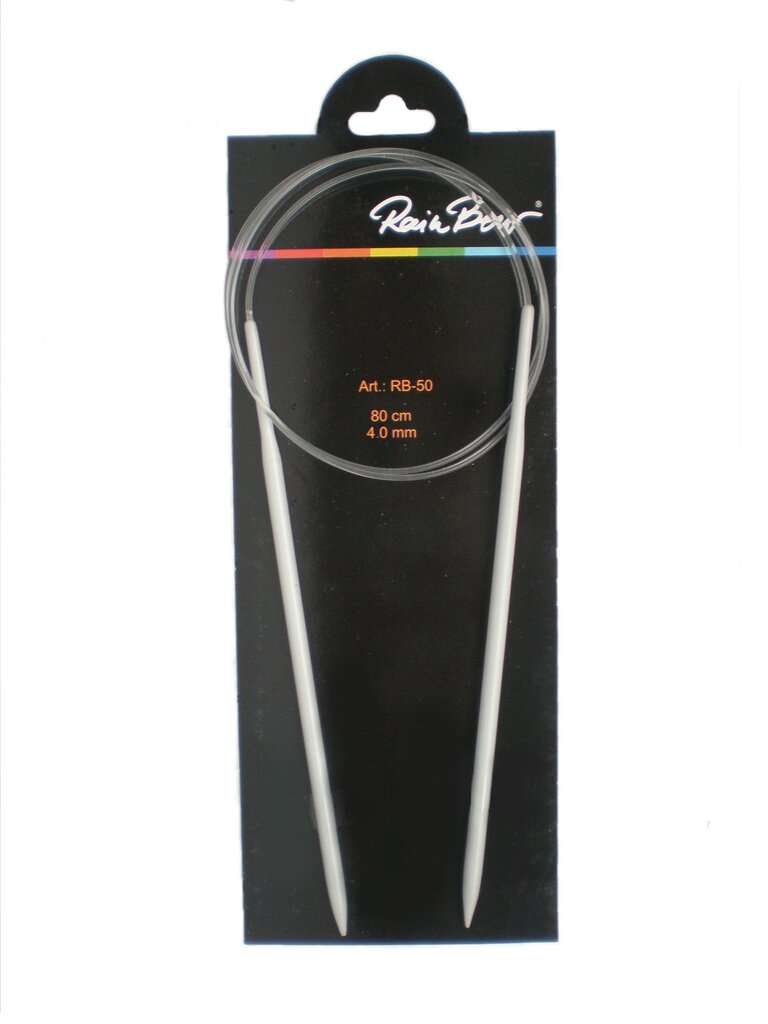 Metāla apļa adāmadatas RainBow® RB-50 80 cm 2,0 mm cena un informācija | Adīšana | 220.lv