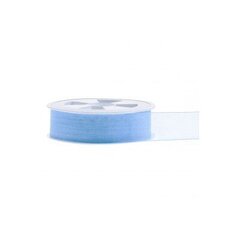 Organzas (kaprona) lente RainBow® 20 mm, gaiši zila krāsa, 50 m cena un informācija | Dāvanu saiņošanas materiāli | 220.lv