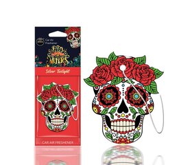 Stilīgs gaisa atsvaidzinātājs "Galvaskauss" Aroma Dia De Los Muertos Silver Tatoo cena un informācija | Auto gaisa atsvaidzinātāji | 220.lv