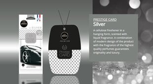 Aroma automašīnas gaisa atsvaidzinātājs Prestige Card Silver 6g cena un informācija | Auto gaisa atsvaidzinātāji | 220.lv